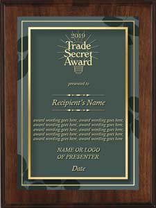 Corporate Plaques - Trade Secret Award - fd01