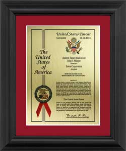 patent plaque - wood frame - wide