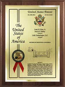 Eagle style patent plaque on walnut plaque mount