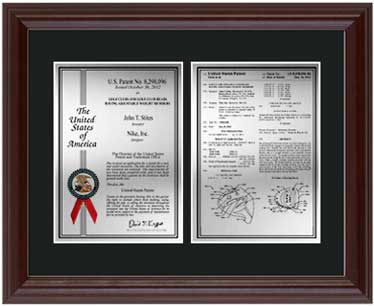 double-patent-plaques-wood-frame