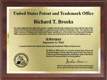 attorney or agent registration certificate-value