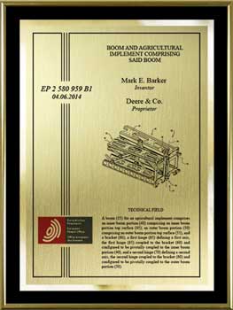patent plaques-international-europe-custom-metal frame-gold
