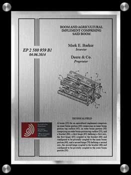 patent plaques-international-europe-custom-standoffs-silver