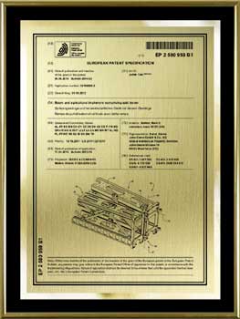 patent plaques-international-europe-metal frame-gold