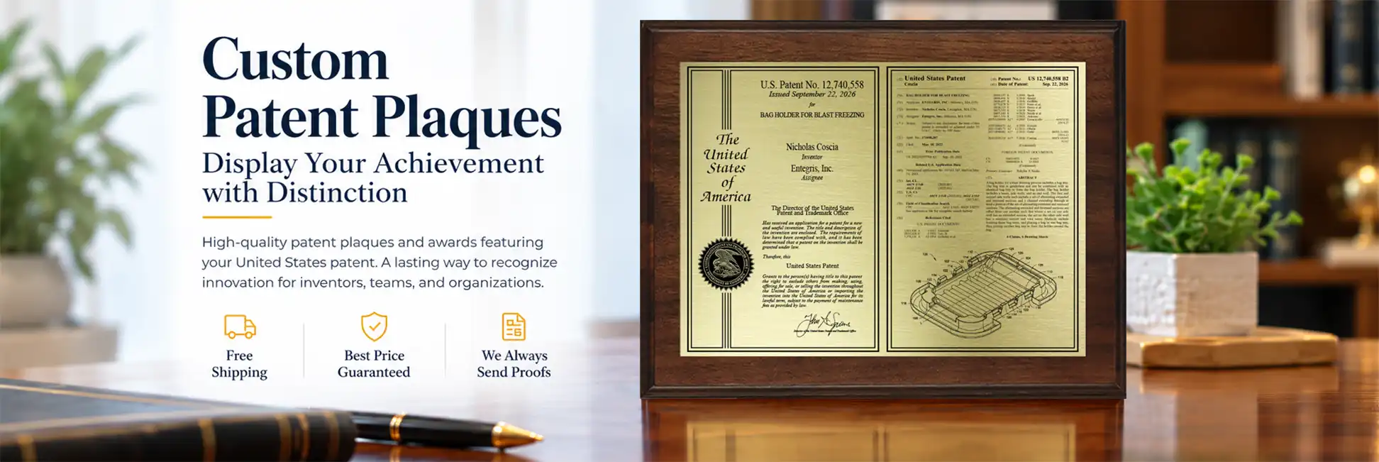 Patent Plaques and Patent Awards